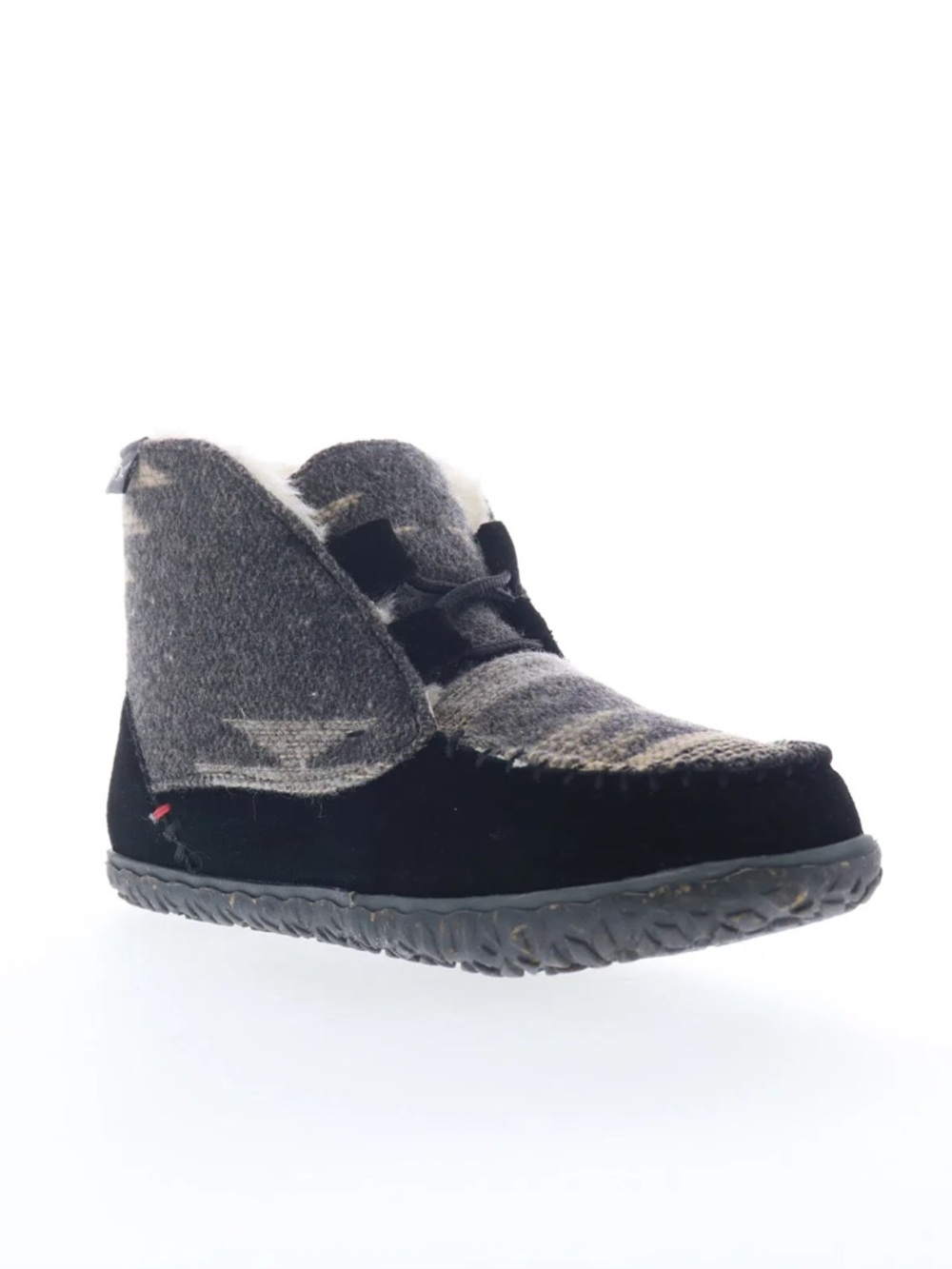 Minnetonka Black and Gray Moccasins